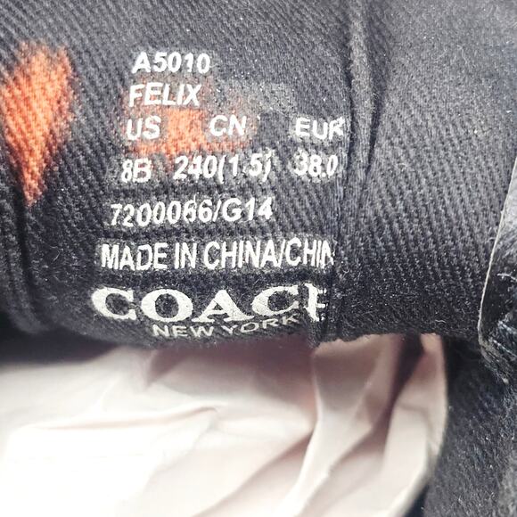 Y2K Coach Felix Black & Gray Logo Canvas & Leather Sneaker Shoe women's 8 B - Picture 7 of 10